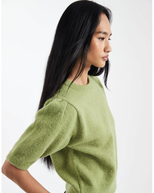 ASOS Green – kurzärmliges, tailliertes strickoberteil