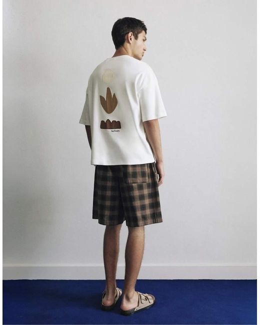 Pull&Bear White Short Sleeve Graphic T-shirt for men