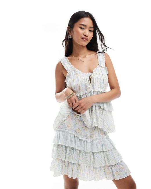 Miss Selfridge White Tiered Mini Skirt