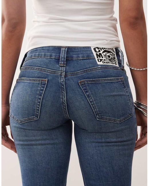 Cheap Monday Blue Flare Low Stretch Jeans
