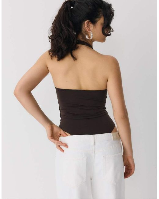 Stradivarius Blue Halterneck Bodysuit