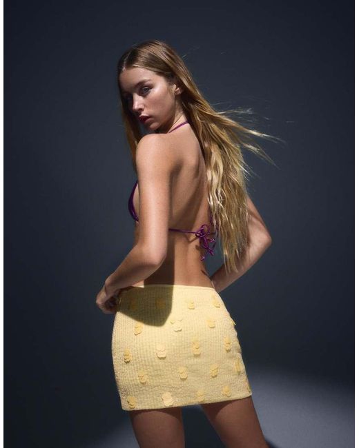 Bershka Blue Sequin Mini Skirt