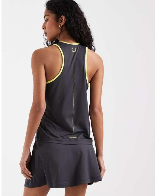 Fred Perry Black Tennis Central Logo Tank Top