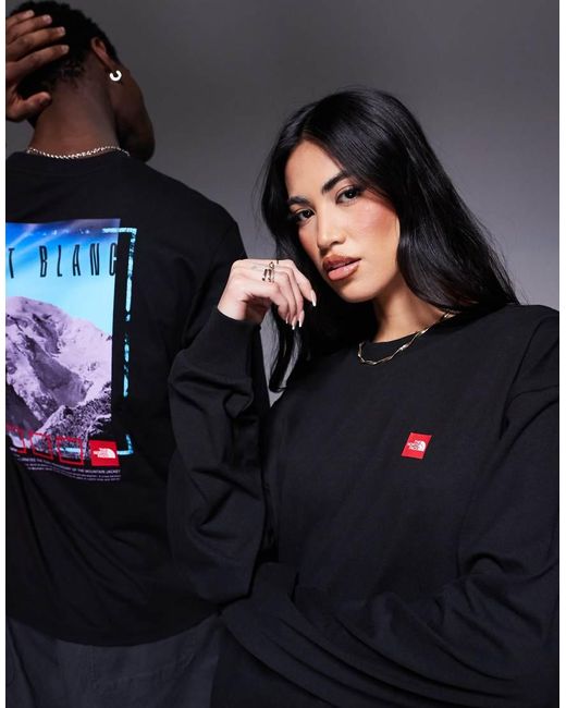The North Face Blue Mont Blanc Backprint Long Sleeve T-Shirt