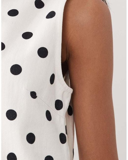 ASOS White Denim Fit And Flare Mini Dress Detail