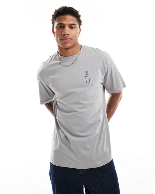 T-shirt décontracté avec imprimé main Only & Sons pour homme en coloris Gray