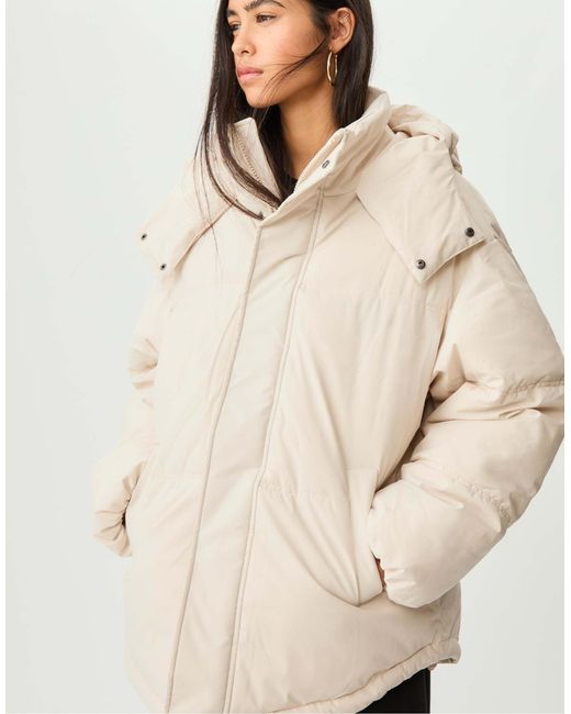 Stradivarius White – oversize-steppjacke