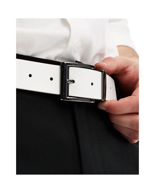 ASOS Black Reversible Faux Leather Belt for men