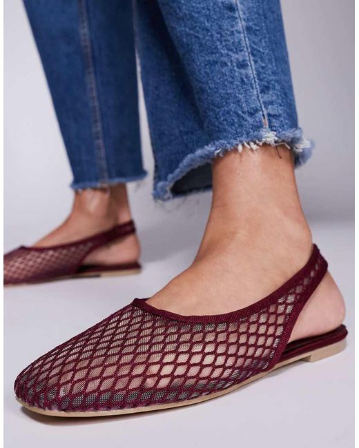 Public Desire Blue Lost Angel High Vamp Sling Back Ballet Flats