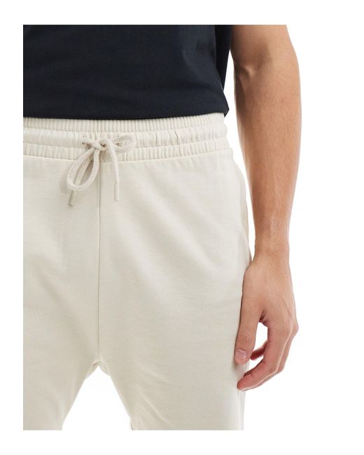 ASOS – eng geschnittene shorts in Natural für Herren