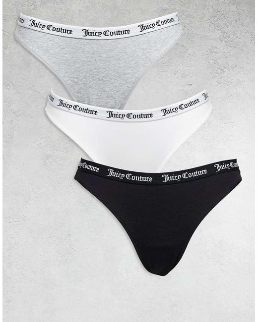 Juicy Couture White 3 Pack Of Logo Waist Band Briefs