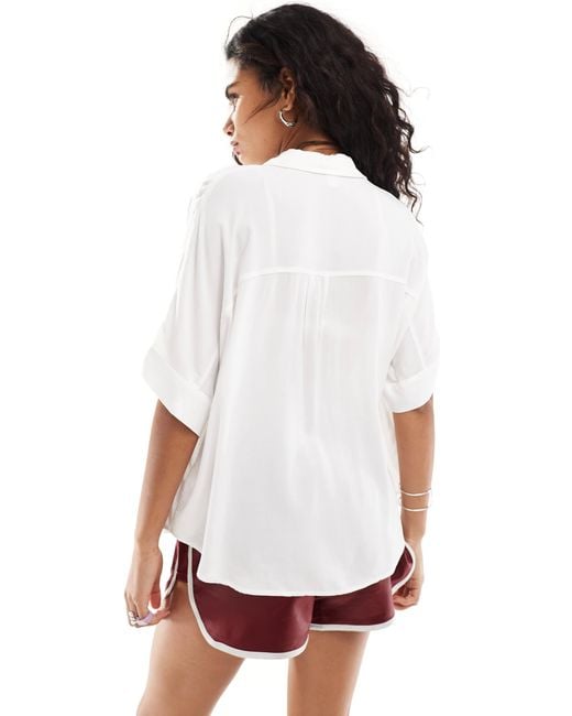 Monki Red Oversize Boxy Blouse