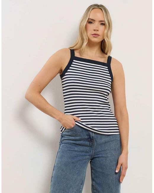 Long Tall Sally Blue 2 Pack High Neck Ribbed Vests