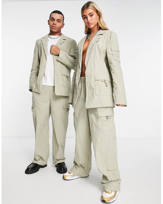 Collusion Unisex Blazer With Hard Wear Details in Natural Lyst