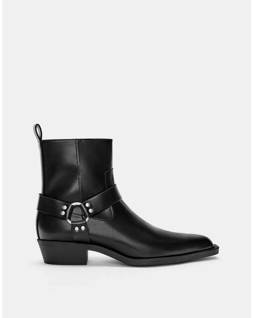 Pull&Bear – cowboystiefel in Black für Herren