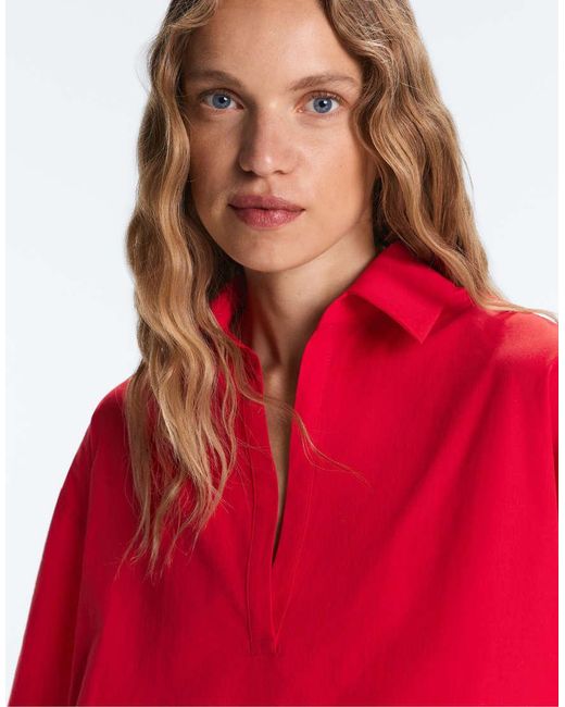 Oysho Red 100% Cotton Polo Shirt