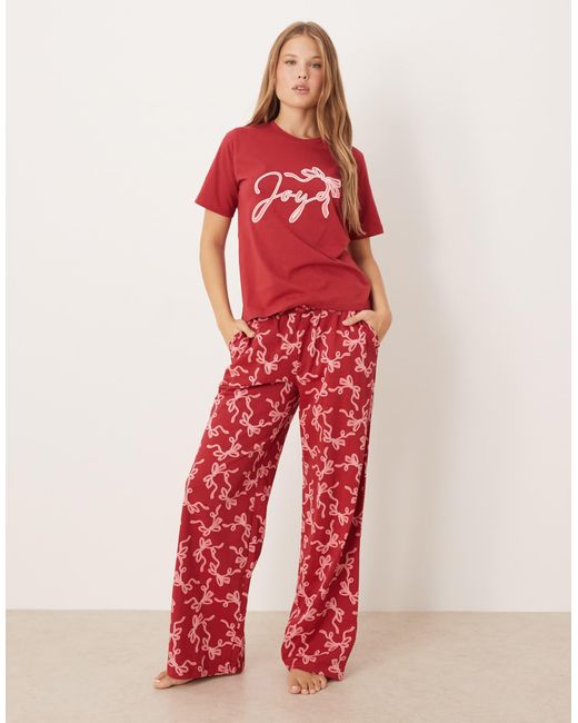 Threadbare Red – kurzärmliger pyjama