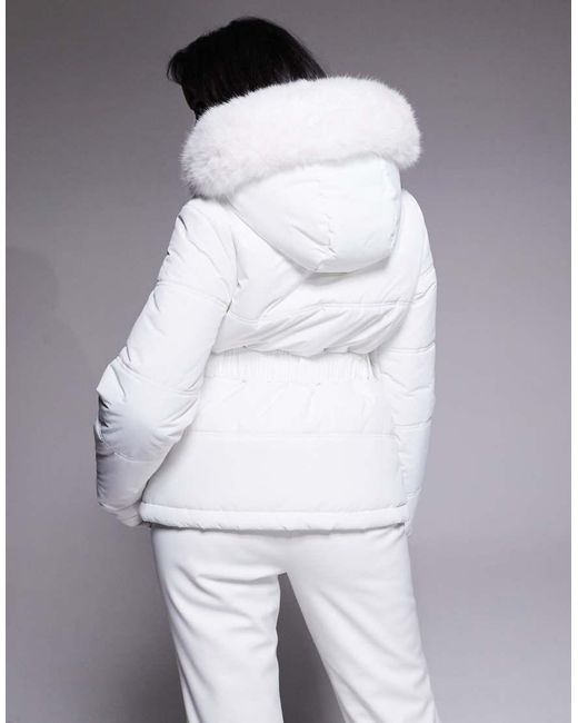 ASOS 4505 Ski & Snow White Asos 4505 Ski Icon Water Repellent Insulated Belted Ski Jacket