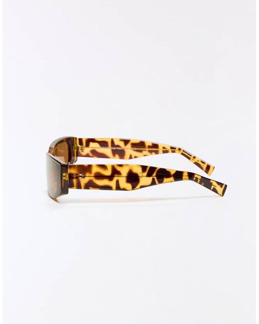 Bershka White Rectangular Sunglasses for men