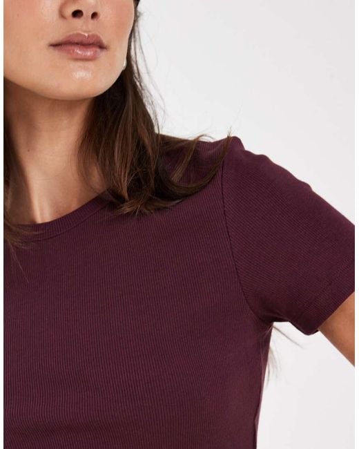 JJXX Purple Ribbed T-shirt