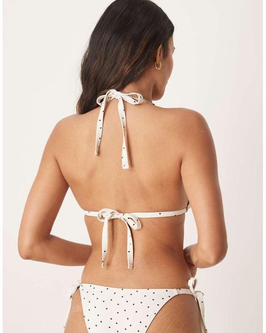 Peek & Beau Natural Mini Polka Dot Triangle Bikini Top