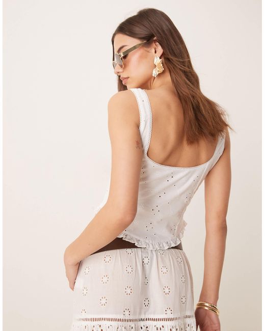 ASOS Natural Milkmaid Eyelet Bust Cup Corset Top