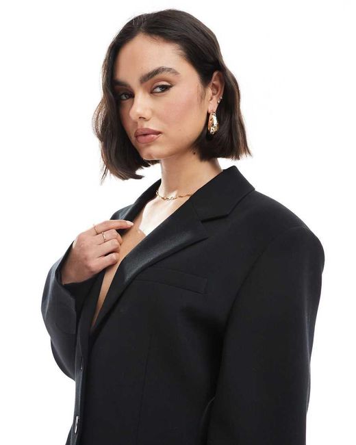 ASOS Blue Tailored Cinch Waist Blazer