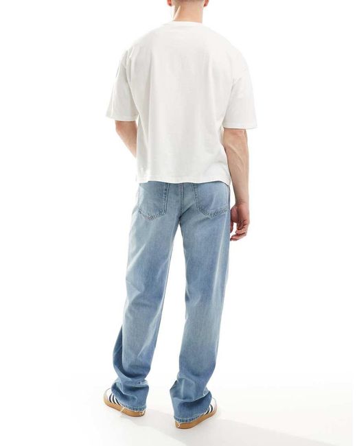 Vaqueros De Corte Recto Con Lavado Medio De Estilo Años 90 Icon De -Azul Calvin Klein de hombre de color Blue