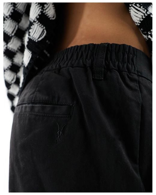 AllSaints Black Rhode Trousers for men