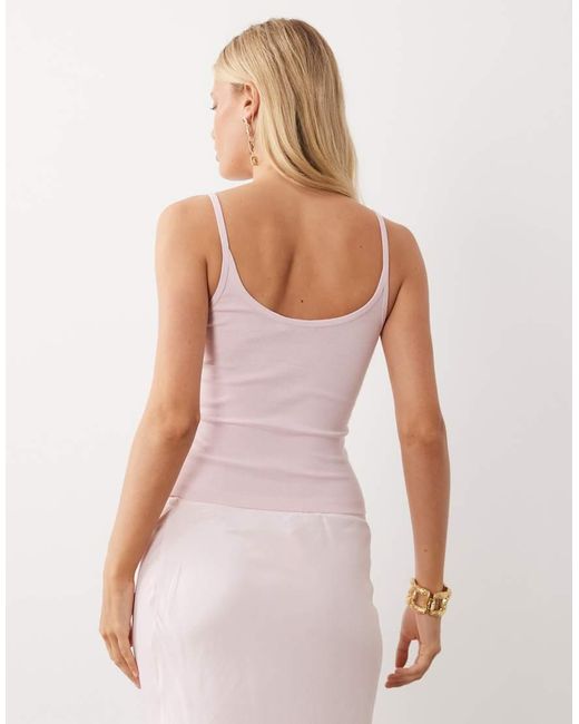 ASOS Purple Scoop Neck Cami With Elastic Straps