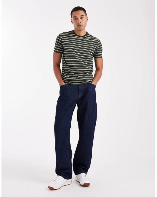 T-Shirt A Righe di New Look in Green da Uomo