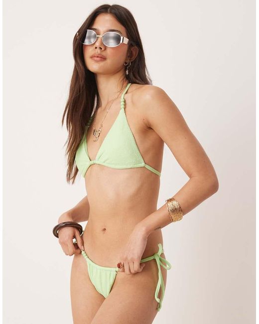 Dippin' Daisy's Green Triangle Beaded Bikini Top