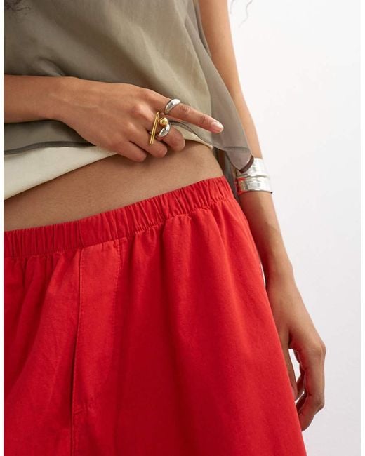 TOPSHOP Red A Line Culotte
