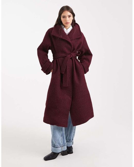 ASOS Red Cozy Longline Formal Coat