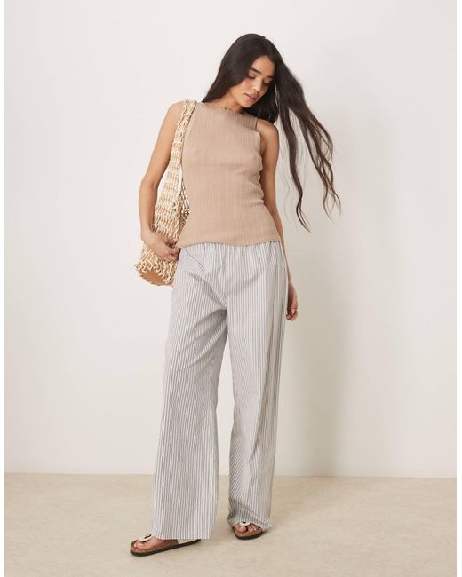 ASOS Natural – camisole-oberteil aus rippstrick
