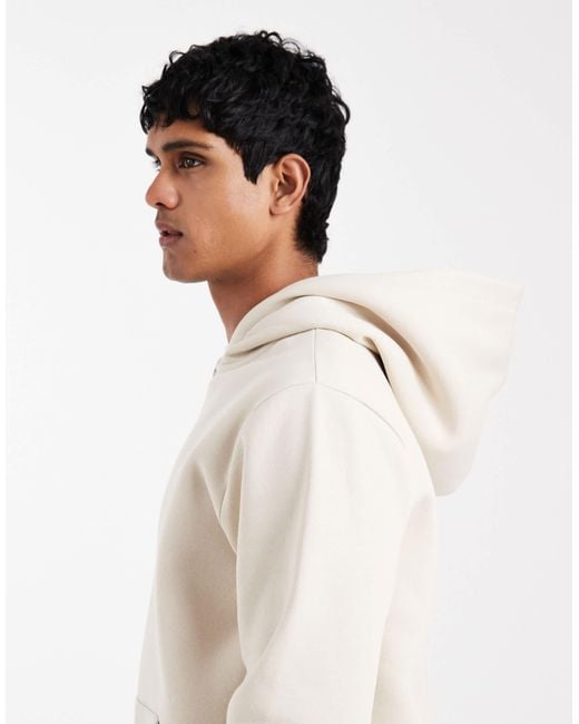 ASOS White Essentials Zip Through Hoodie for men