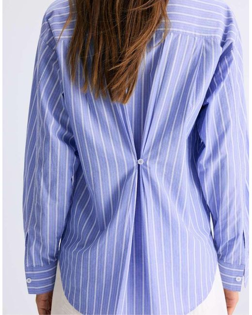 Stradivarius Blue Adjustable Regular Poplin Shirt