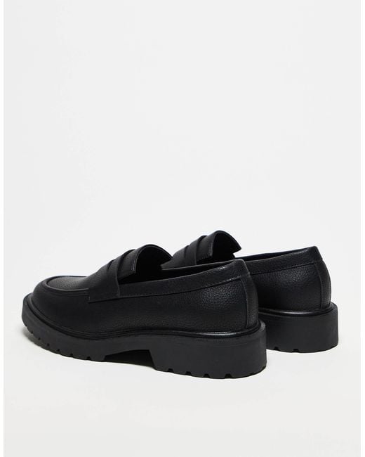 ASOS Brown Penny Loafers With Cleated Sole for men