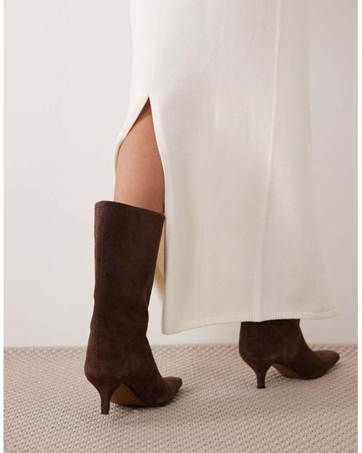 4th & Reckless Natural Knitted Ribbed Detail Maxi Skirt Co-Ord