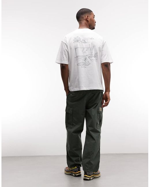 ASOS White Oversized T-shirt With Pool Outline Graphic for men
