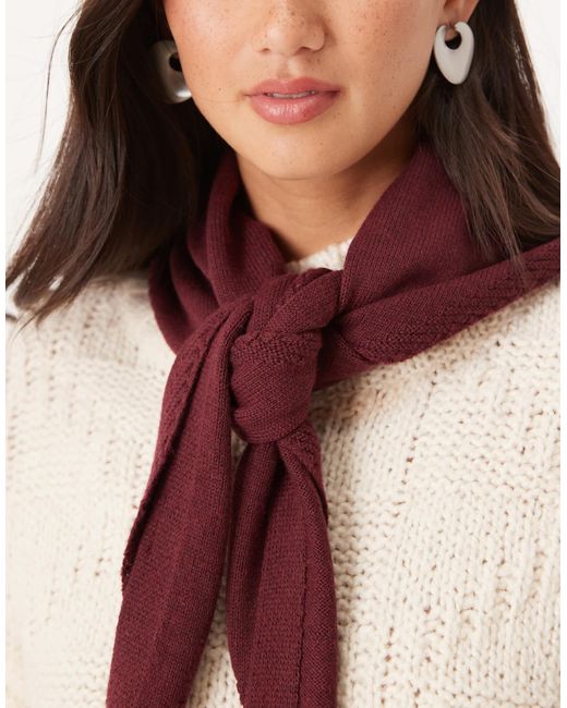 ASOS Red Knitted Triangle Scarf