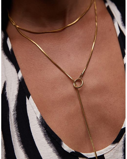 TOPSHOP Black Samir Waterproof Stainless Steel Link Charm Necklace