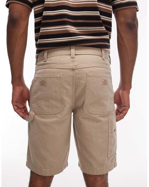 Dickies Brown Canvas Carpenter Shorts for men