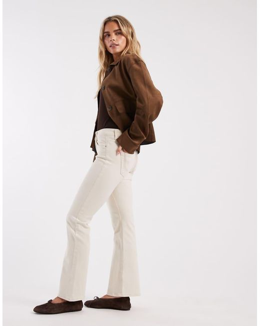 Only Petite Brown Blush High Waist Flared Jeans