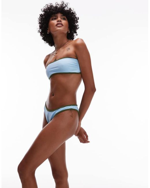 TOPSHOP White La Bandeau Bikini Top