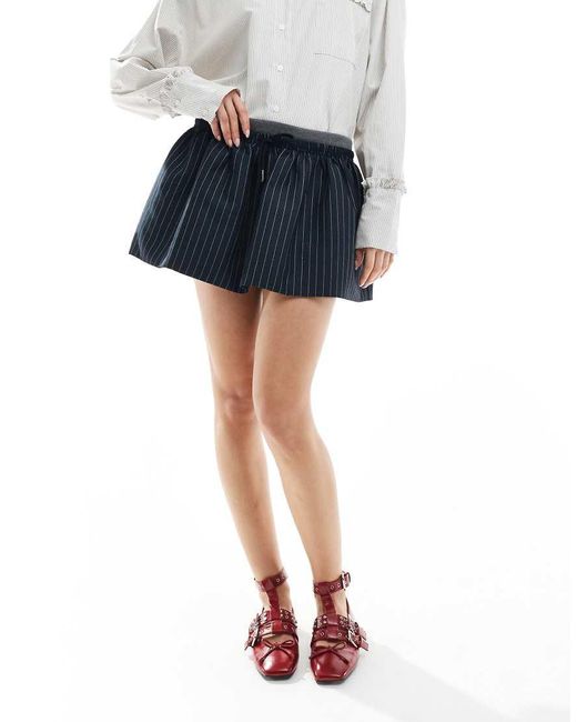 Minigonna Skater Con Doppia Fascia di Bershka in Blue