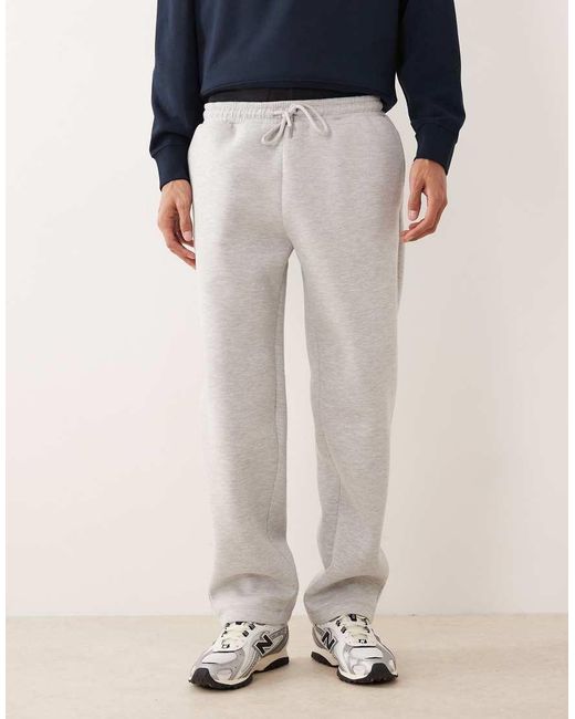 Joggers Gris Jaspeado De Pernera Recta De Tejido Grueso Efecto Neopreno De ASOS de hombre de color Blue