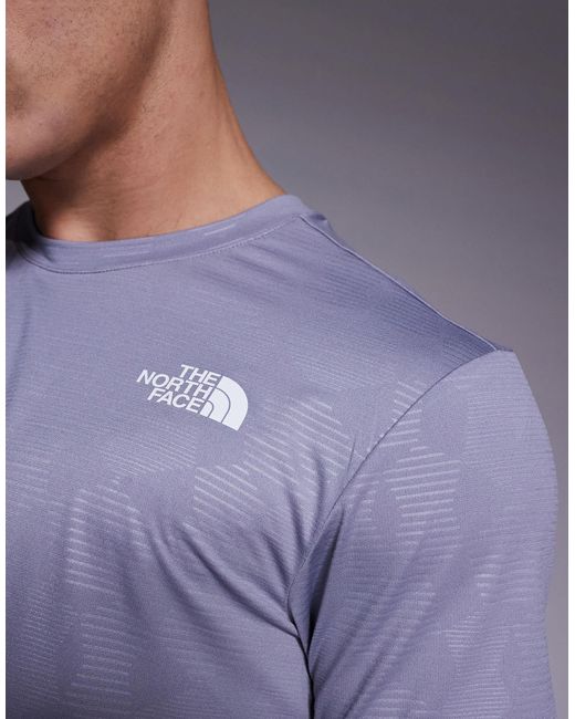 The North Face Purple Training 24/7 Embossed Print Logo T-shirt for men