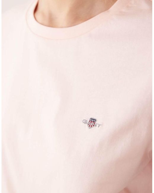 Gant Pink Vintage Chest Logo Fitted T-shirt