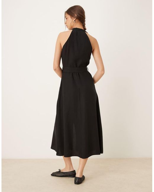 Vestito Midi Allacciato Al Collo Con Bottoni di Mango in Black